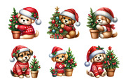 Cute Christmas Puppy Clip Art, an Illustration by Design Market (Thumbnail 4 of 5)