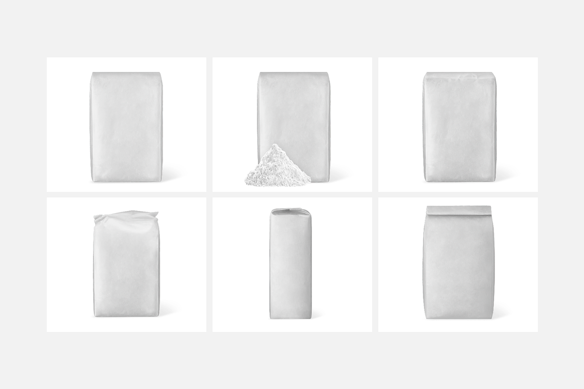 Paper Flour Bag Mockup, a Packaging Mockup by BlackMockup (Photo 2 of 12)