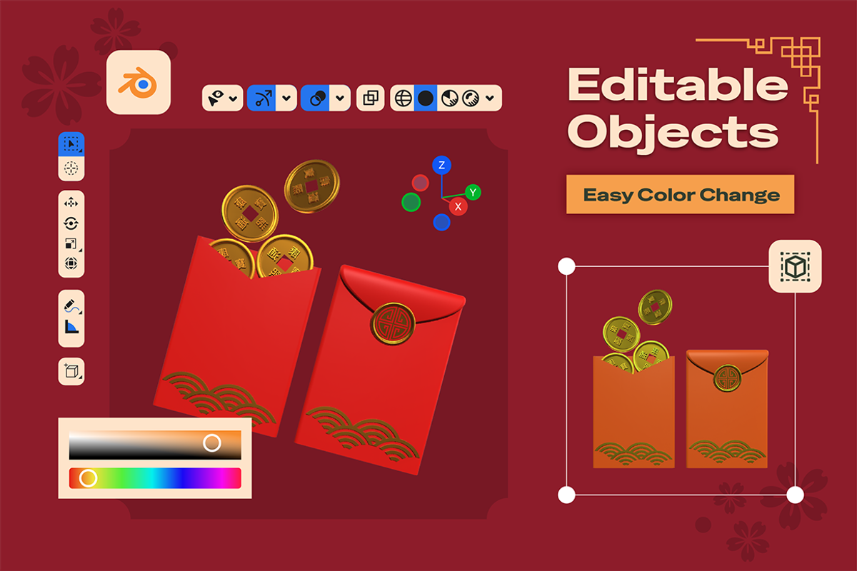 3D Chinese New Year Icon Pack, an Object 3D Model by Burntilldead (Photo 4 of 7)