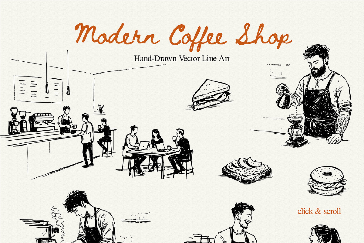 Modern Coffee Shop Clipart, an Object Illustration by divanovskaya_nv (Photo 12 of 16)