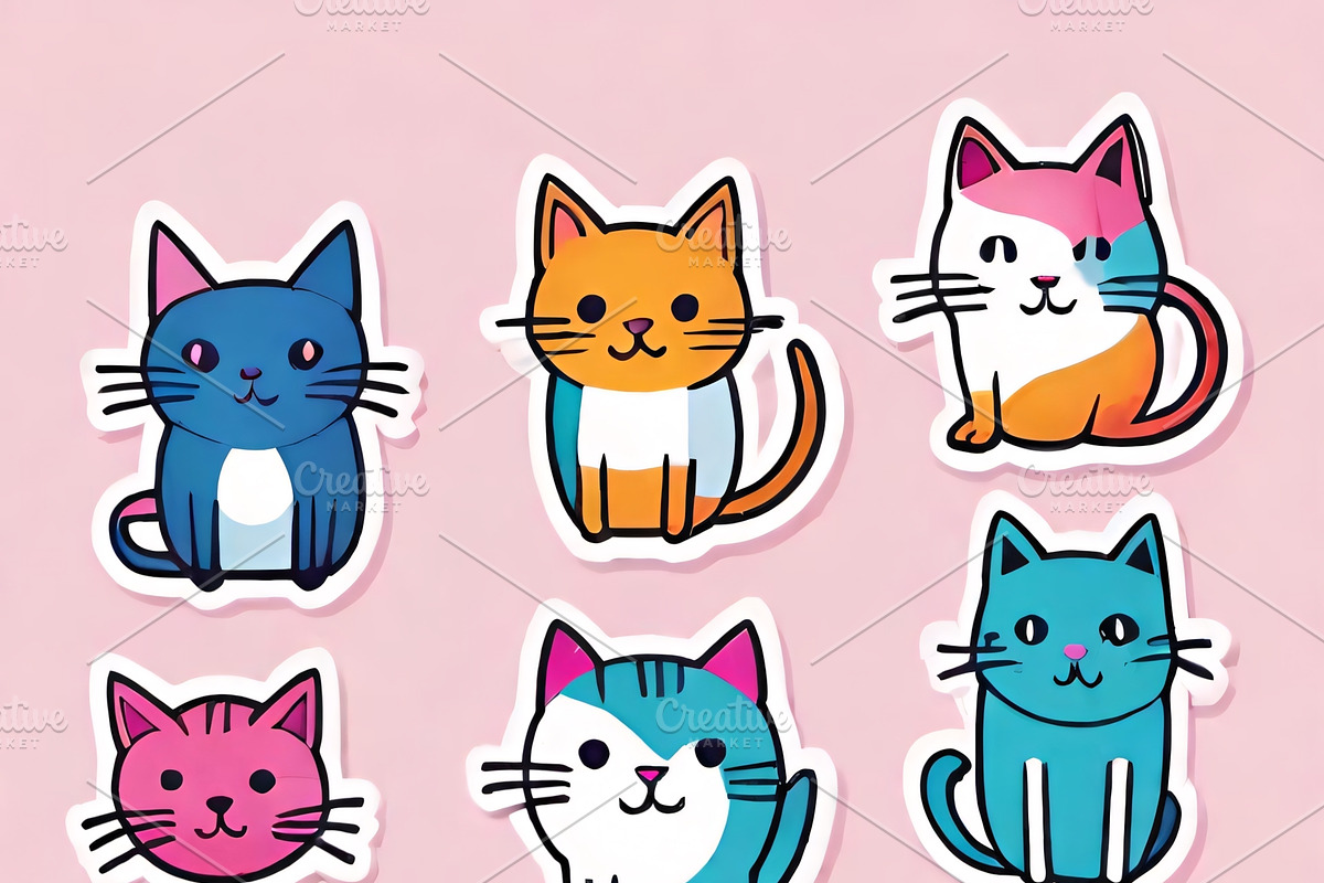 Cute Kawaii Cats & Bunny Bundle, an Illustration by ETARA by Mea Hau (Photo 4 of 10)