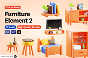 3D Furniture Element Icon Vol 2, an Object 3D Model by SLAB! Design (Thumbnail 1 of 4)