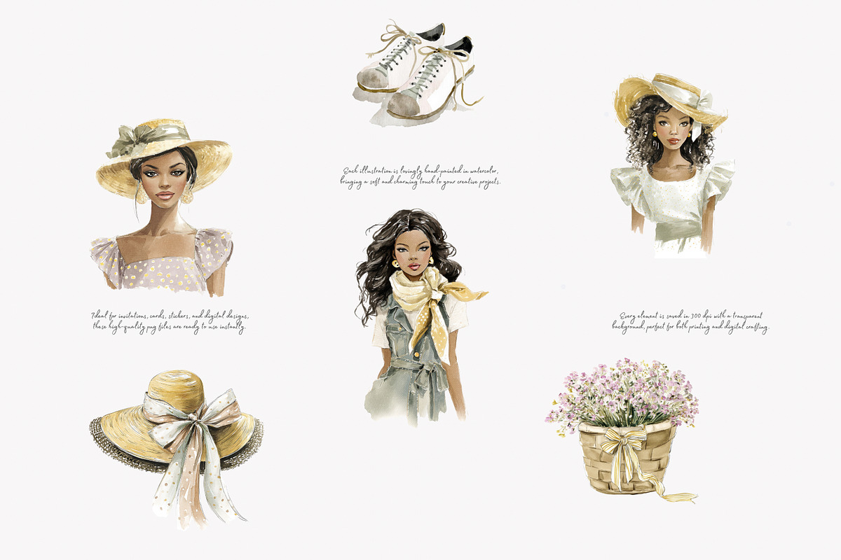Spring romantic watercolor clipart, a Decorative Illustration by Patishop Art (Photo 6 of 9)