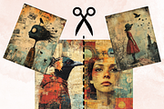 Whimsy Grunge Collage Paper Kit, a Background Graphic by GiraffeCreative (Thumbnail 4 of 9)