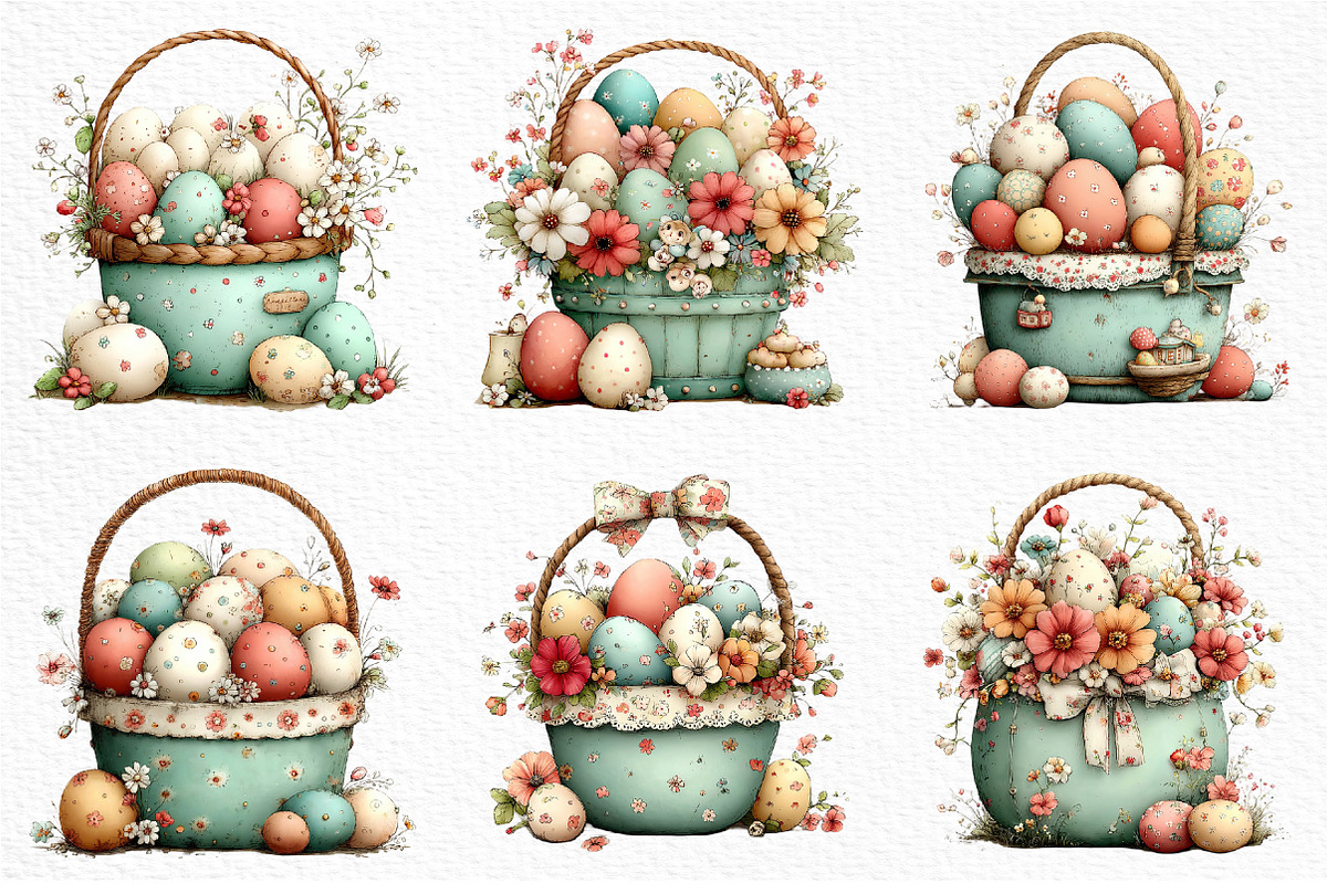 Easter Basket Clipart Png, an Illustration by Craft Nest (Photo 5 of 11)