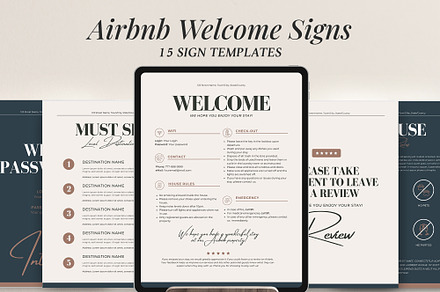 Airbnb Welcome signs template CANVA