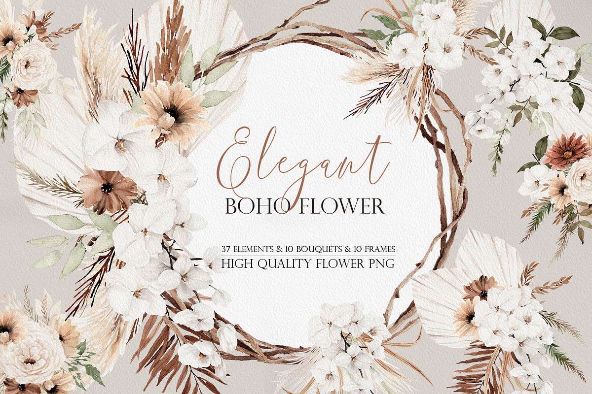 Watercolor flower - Elegant Bohemian, an Illustration by Beigetime (Photo 1 of 12)