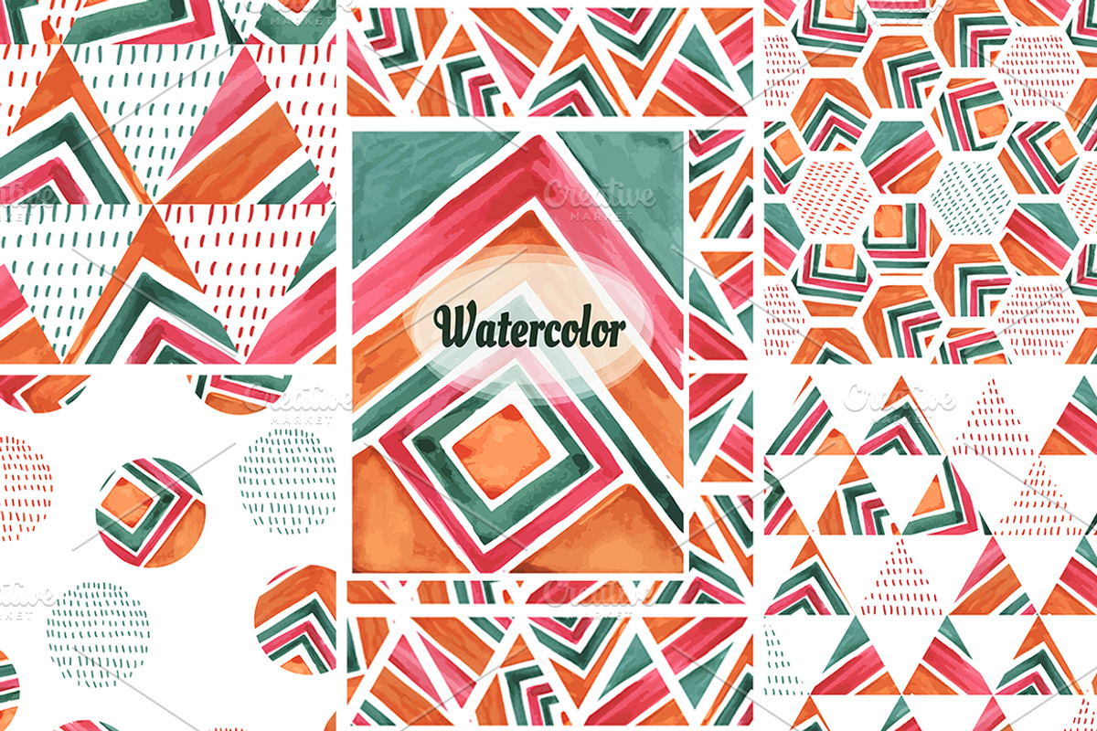 Watercolor Vector Set, a Pattern Graphic by alexmakarova (Photo 1 of 7)