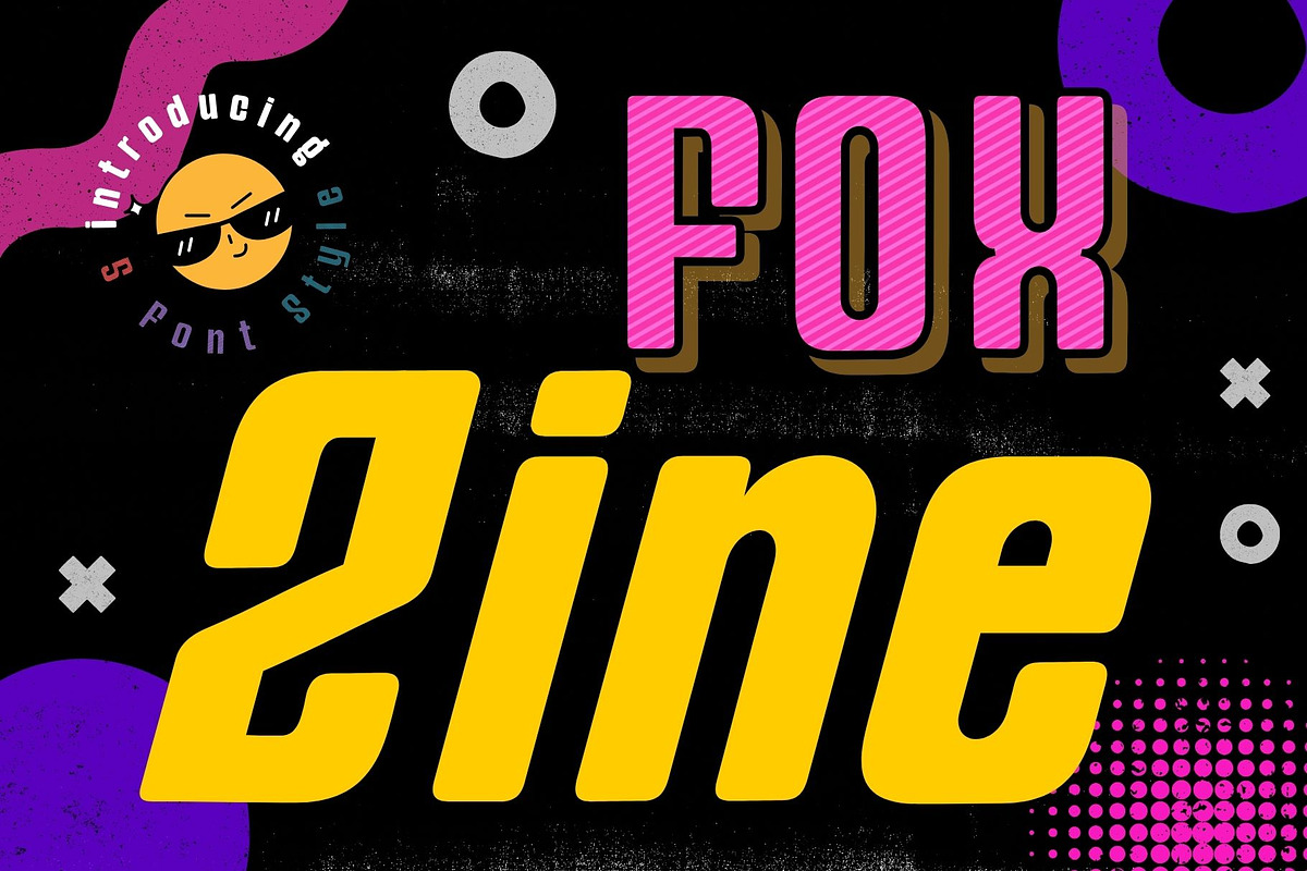 Fox Zine: 5 Font Styles, a Sans Serif Font by Fox7 By Rattana (Photo 1 of 14)