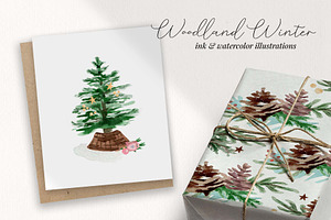 Woodland Winter Watercolor Set