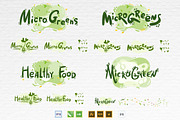 Microgreens Logo Vector Set, an Object Illustration by ElenaKovalyova (Thumbnail 3 of 16)