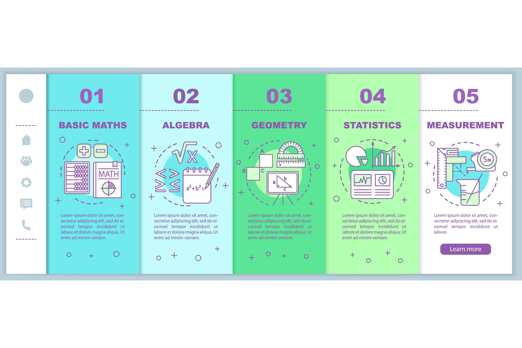 Maths course mobile web pages, a Templates & Theme by IMG Visuals