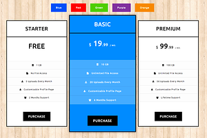 Pricing Tables - CSS3