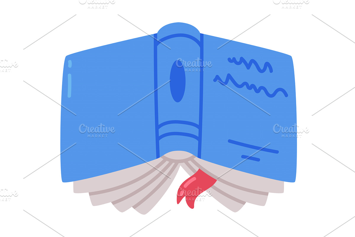 Opened book with blue cover, an Education Illustration by TopVectors
