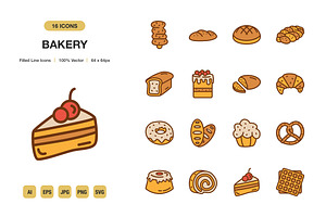 Bakery Color Icons, an Icon by Spacepixel Creative