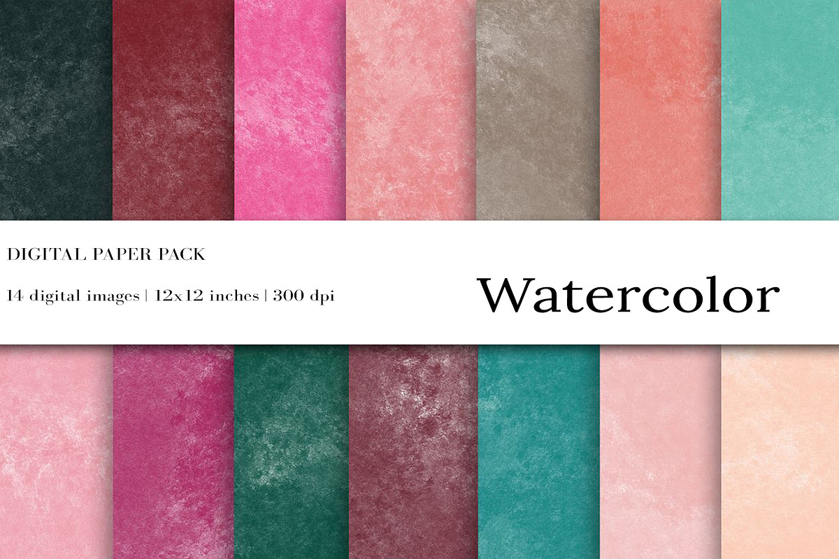 Watercolor Digital Papers, a Texture Graphic by BonaDesigns | Creative ...