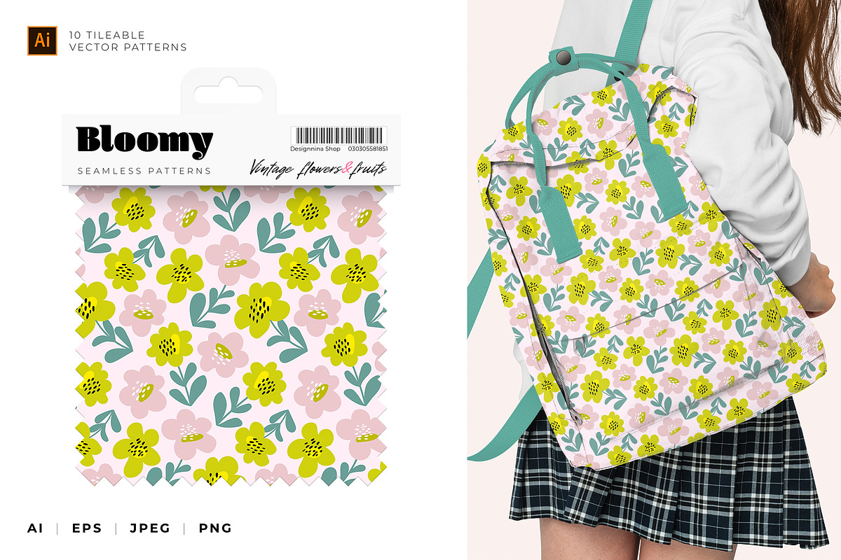 Bloomy — Vintage Patterns Collection, a Pattern Graphic by Designnina Shop (Photo 8 of 11)
