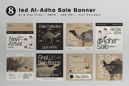 Minimalist Eid Al Adha Sale Banner, an UI Kit Template by graphicook