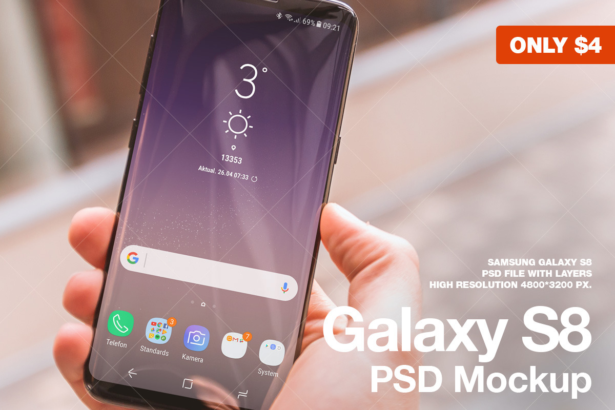 Android, Galaxy S8 Mockup, an Android Mockup by StartMockups.com (Photo 2 of 2)