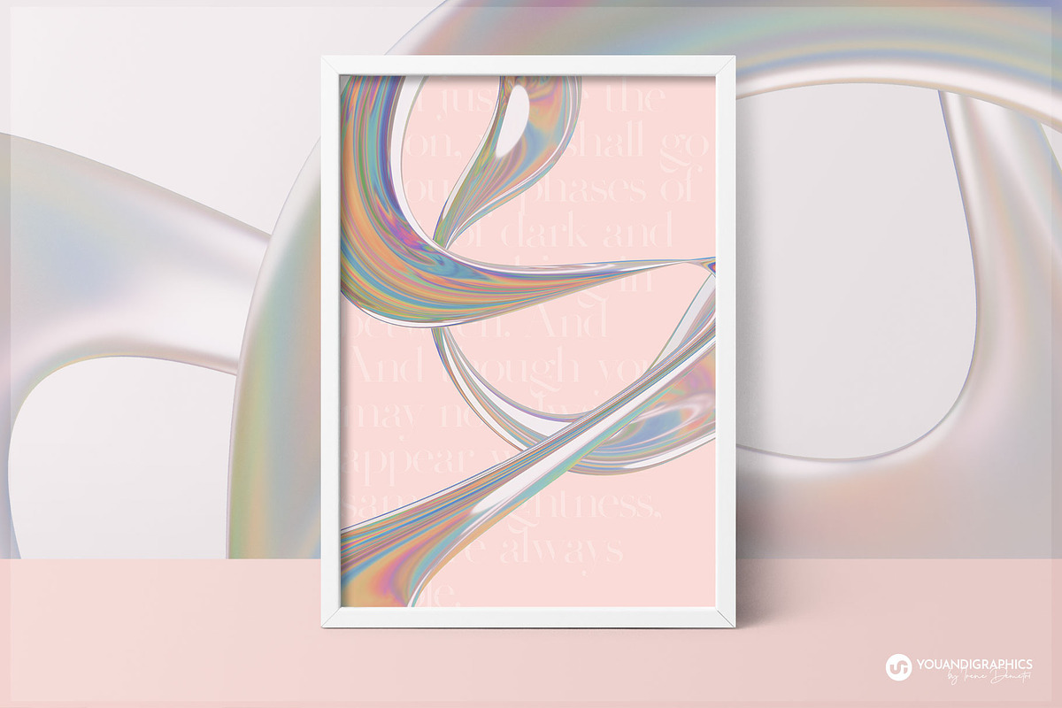 Iridescent 3D Liquid Shapes, a Graphic by Youandigraphics (Photo 8 of 13)