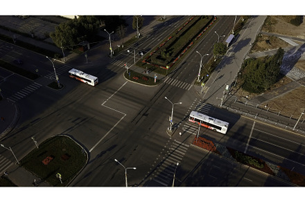 High angle view of street and, an Architecture Photo by Media Whale Stock