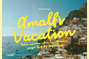 Amalfi - Coastal Summer Retro Script, a Script Font by Kaya Fonts (Thumbnail 1 of 39)