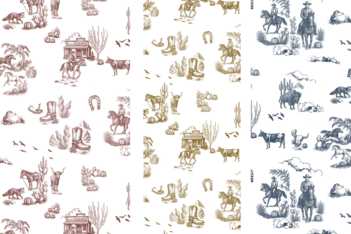 Rustic Ranch Toile de Jouy Pattern, a Background Graphic by Hughes Studio (Photo 8 of 8)