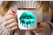 Turquoise Dripping Lips Bundle, an Illustration by SVGArt (Thumbnail 8 of 8)
