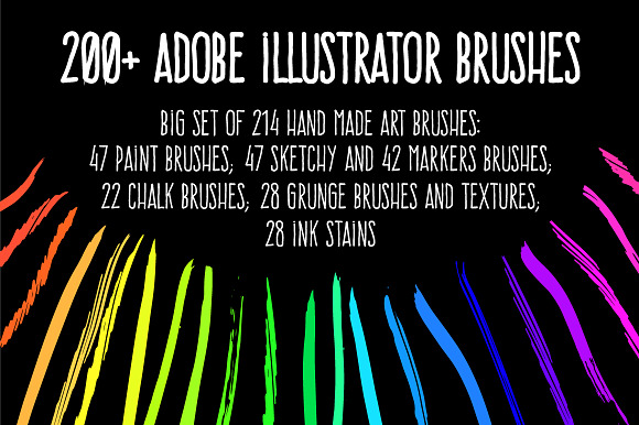 200+ Vector hand drawn brushes preview 8