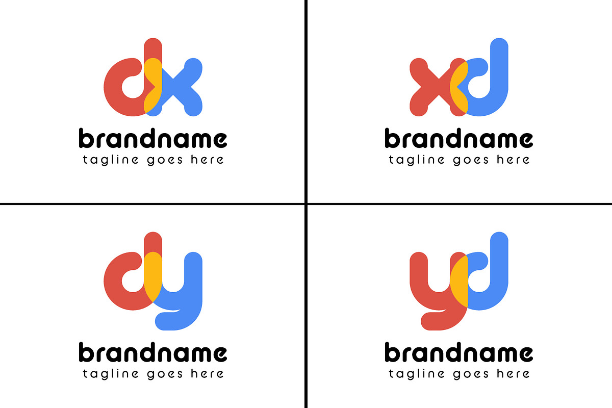 Letters dx xd dy yd Playful Logo, a Branding & Logo Template by Pray Art Design Studio