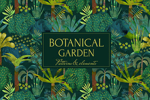 Botanical Garden Patterns Watercolor