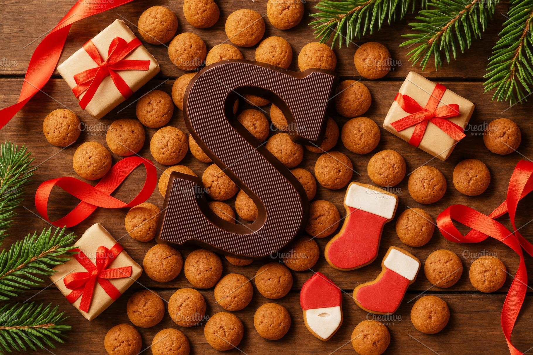 Sinterklaas celebration with chocola, a Photo by Dvoevnore photos