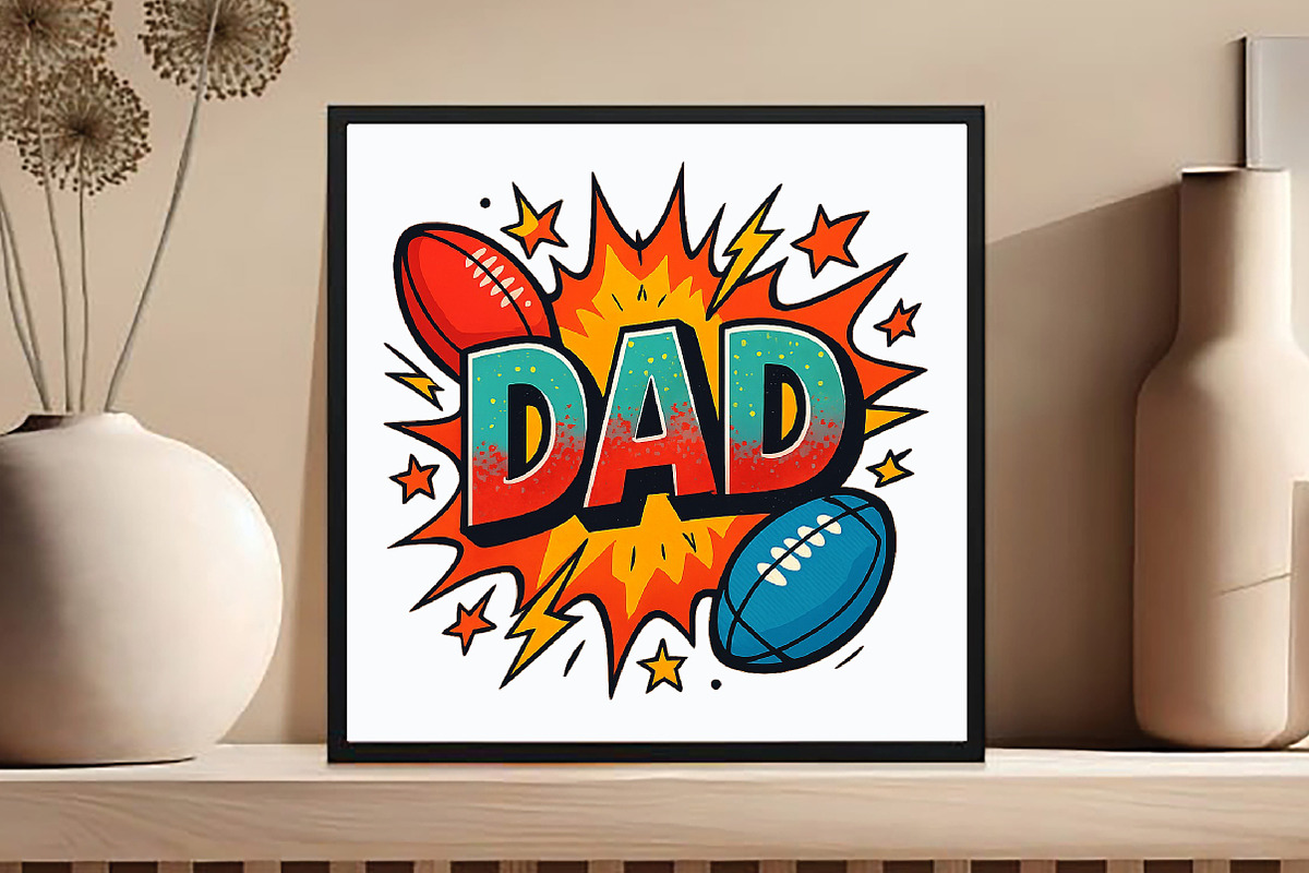 DAD Comic Style Sublimation PNG, an Illustration by DreamCafeArt (Photo 3 of 7)