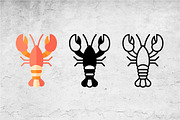 Lobster Icon Set Vector, an Outline Icon by Artonix (Thumbnail 2 of 2)