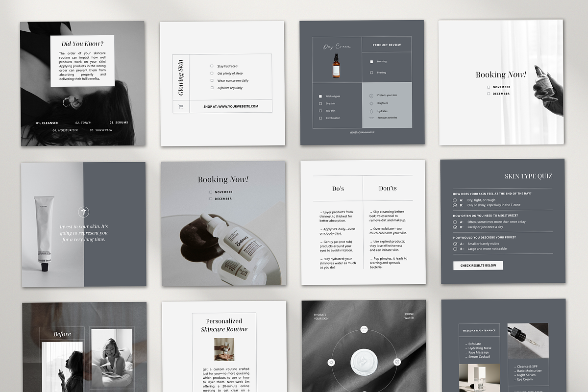 160+ Skincare Canva Templates preview 2