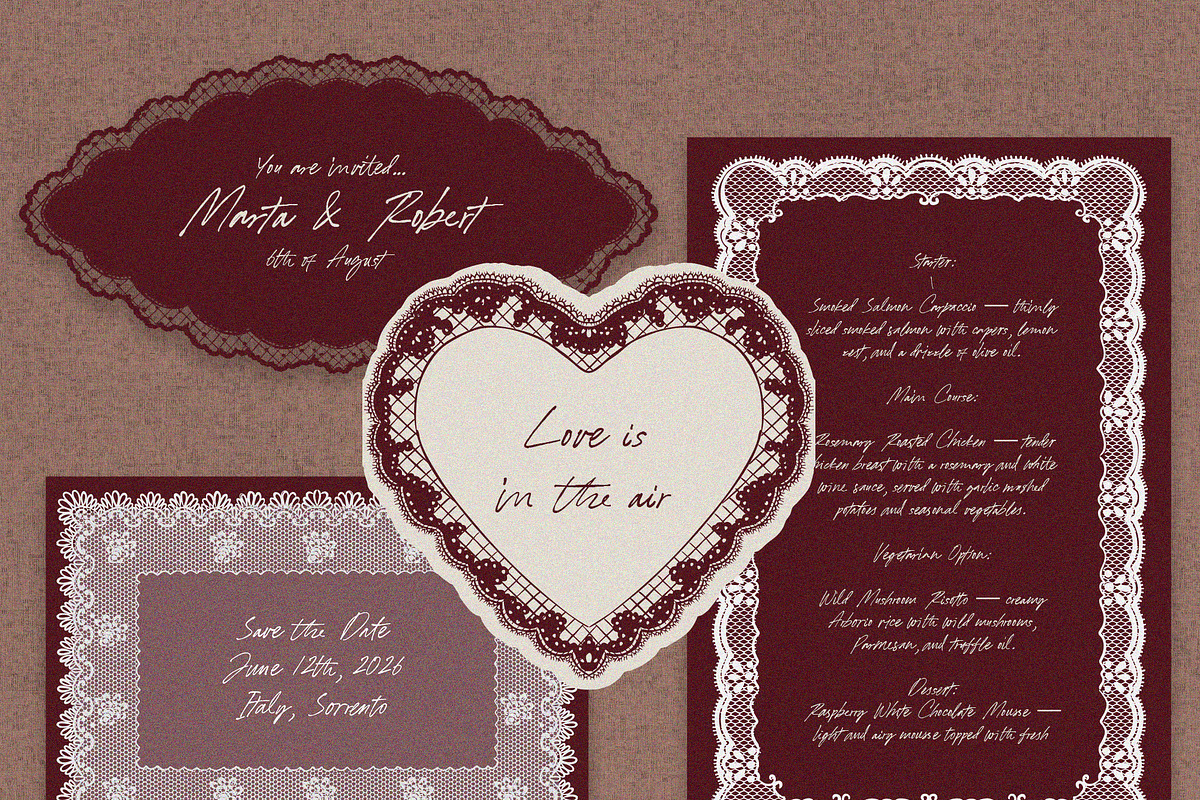 Vintage Lace Frames Clipart Set, an Object Illustration by Teresa Art Store (Photo 7 of 7)