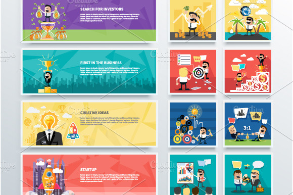 Set Of Business Character Banners
