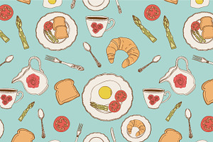 Vector Breakfast Patterns.