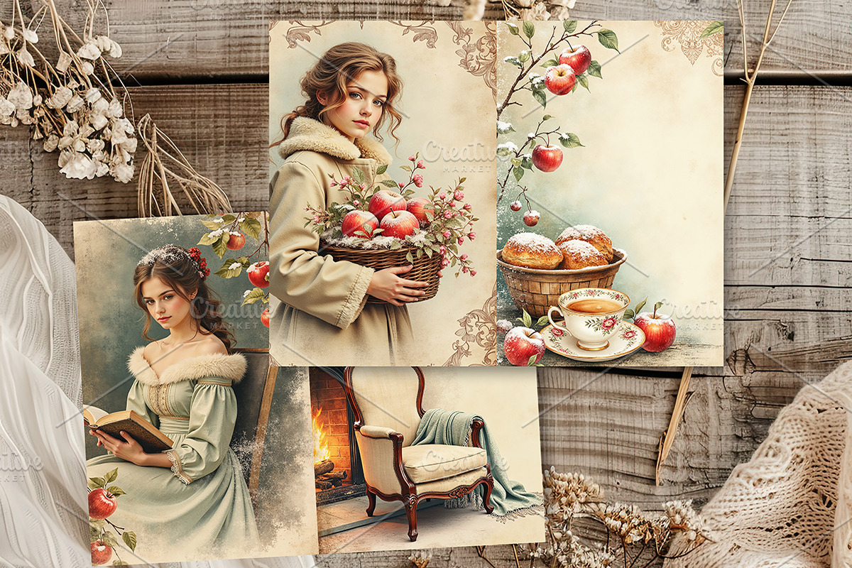 Winter Apples & Memories Journal, a Seasonal Illustration by GalaDesign03 (Photo 4 of 8)