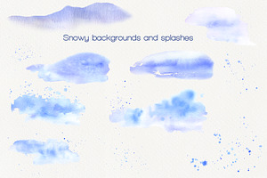 SNOWMEN Watercolor Winter Set