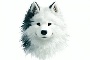 Fluffy white husky dog portrait with soft fur detail and gentle, an Animal Photo by José Manuel Gelpi