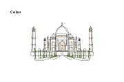 Line Art Taj Mahal Illustration, a Decorative Illustration by Brand_Hero (Thumbnail 3 of 4)