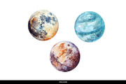 Watercolor Planet Solar System PNG, a Decorative Illustration by illuztrate (Thumbnail 3 of 7)
