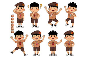 Indonesian Scout Boy Student, an Education Illustration by MEDZ