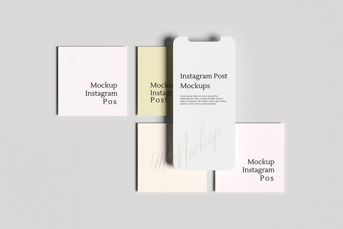 Instagram Post Mockup, an Advertising Mockup by Pikachudesign (Photo 2 of 5)