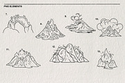 Volcanoes Erupting Set 13 PNG, an Object Illustration by LOKSKIH (Thumbnail 4 of 4)
