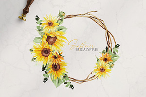 Watercolor Flower - Summer Sunflower