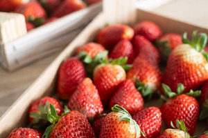 Fresh strawberries on wooden boxes, a Food & Drink Photo by etorres69