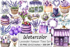 Lavender Pamper Time Clipart, an Illustration by Design Market