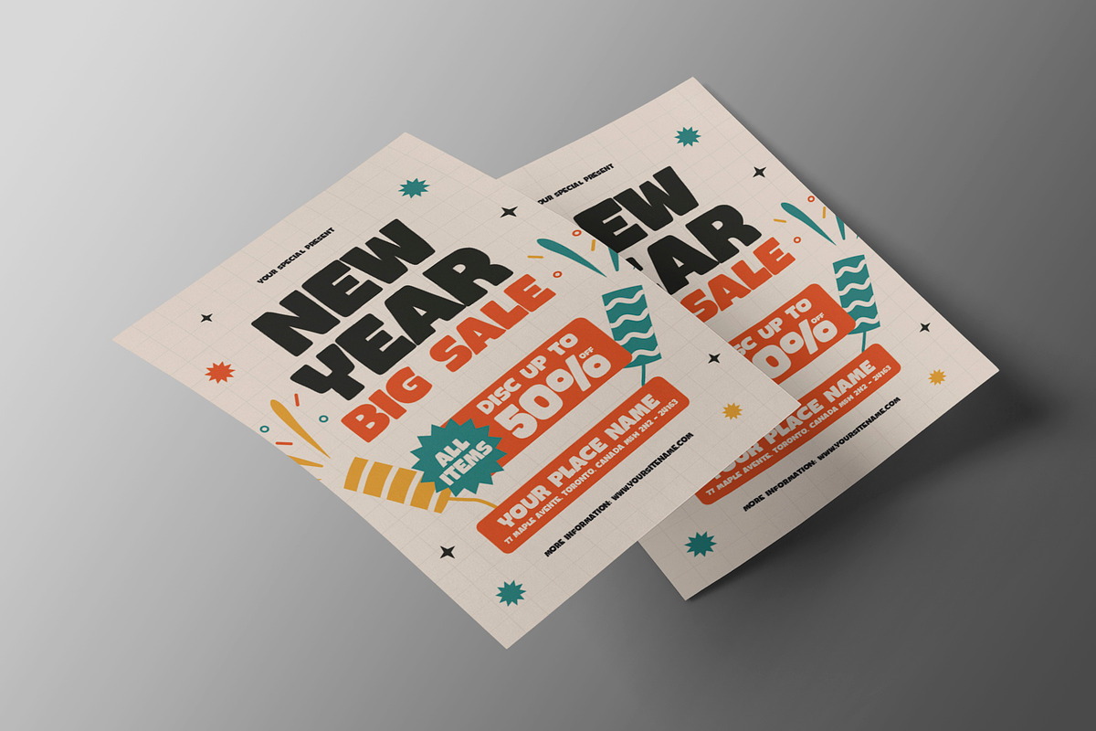 New Year Sale Flyer, a Flyer Template by Neermana (Photo 3 of 4)